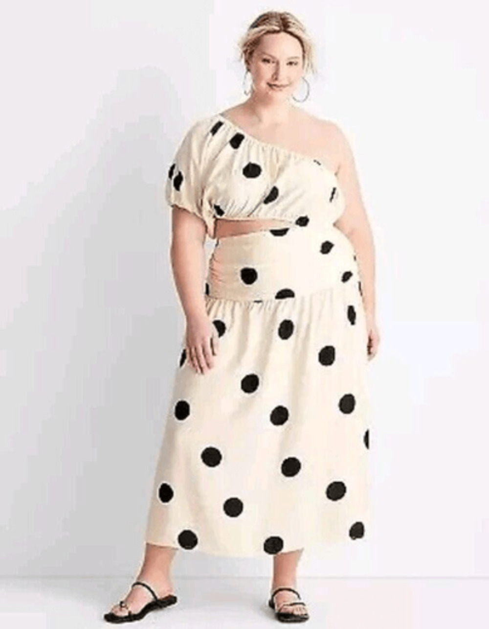 Future Collective Off the Shoulder Polka Dot Dress